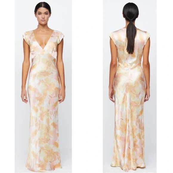 Bec And Bridge Indi V Maxi Dress In Floral Haze Size 6 - Picture 3 of 15